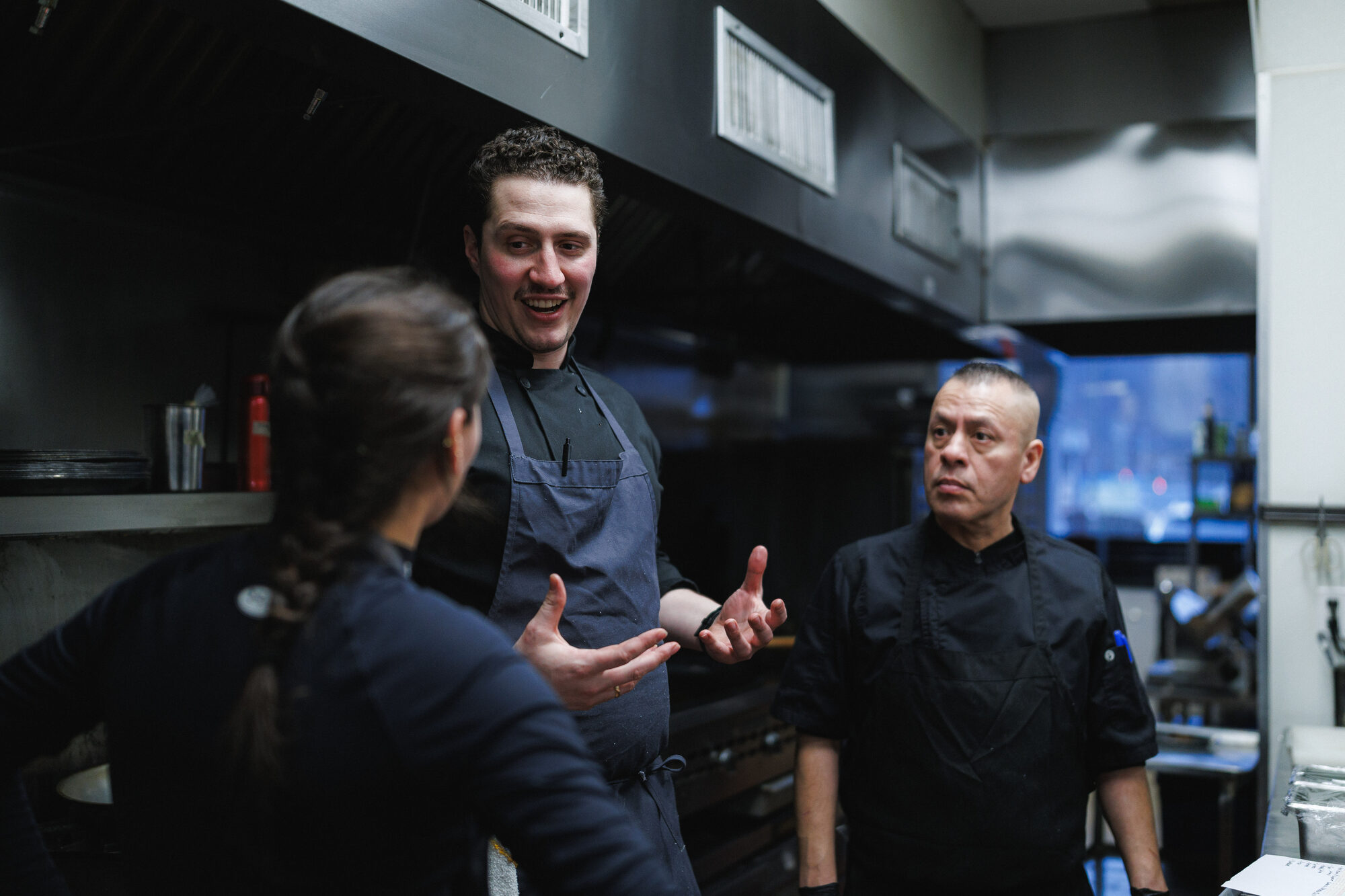 The crew in the kitchen